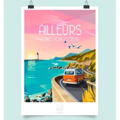 Fabrique de Styles Affiche ailleurs 42x59.4cm* Cadres Déco Et Affiches