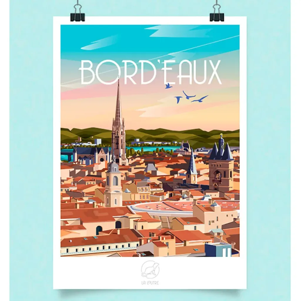 Fabrique de Styles Affiche ville Bordeaux 42x59.4cm* Cadres Déco Et Affiches