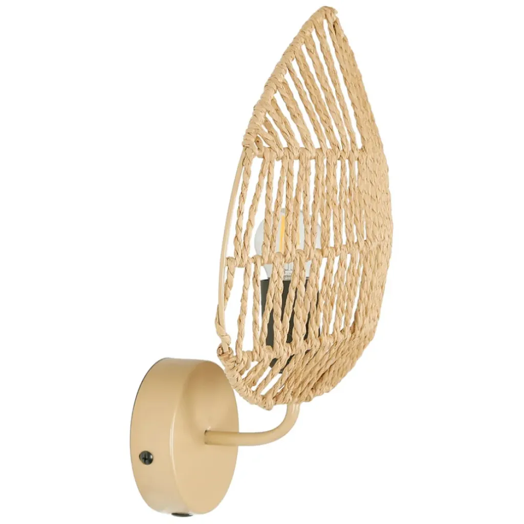 Fabrique de Styles Applique feuille le avec intérupteur H33cm corde de papier - Calyp* Appliques