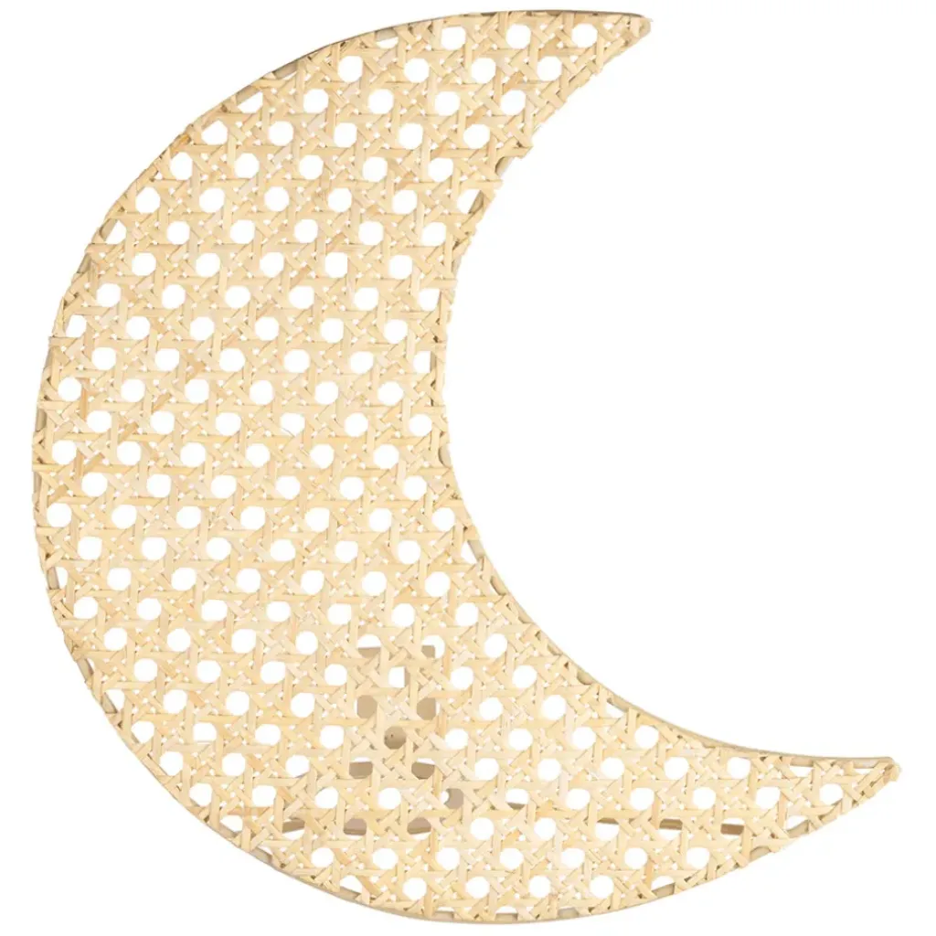 Fabrique de Styles Applique lune en rotin et fer h11cm - Songes* Appliques