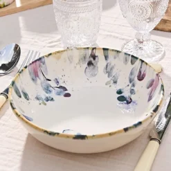 Fabrique de Styles Assiette à pates en faïence blanc d22cm - Garden* Assiettes