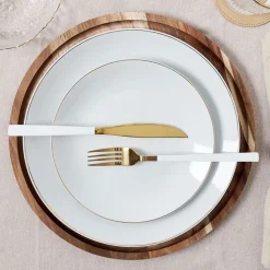 Fabrique de Styles Assiette plate en porcelaine lisere doré d26cm* Assiettes