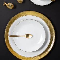 Fabrique de Styles Assiette plate en porcelaine lisere doré d26cm* Assiettes