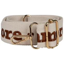 Fabrique de Styles Bandoulière brodée ciao réglable en coton écru et* Accessoires Mode