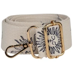 Fabrique de Styles Bandoulière brodée réglable en coton écru et* Accessoires Mode