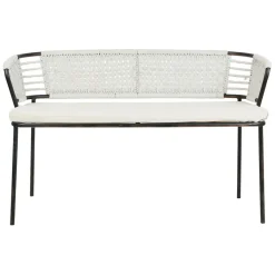 Fabrique de Styles Banquette 2 places en fer noir et coton beige - Cobalt* Bancs Et Banquettes