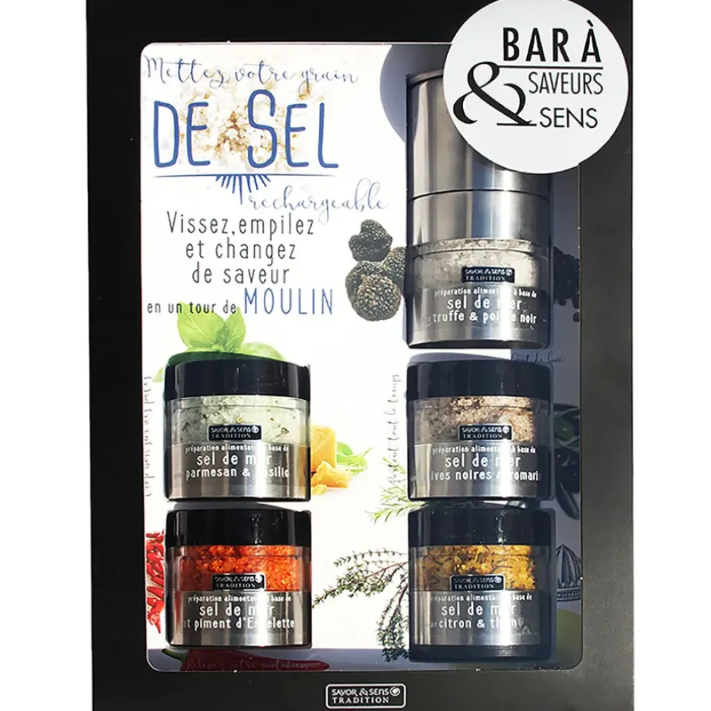 Fabrique de Styles Bar à sels avec moulin intégré* Condiments Et Épices