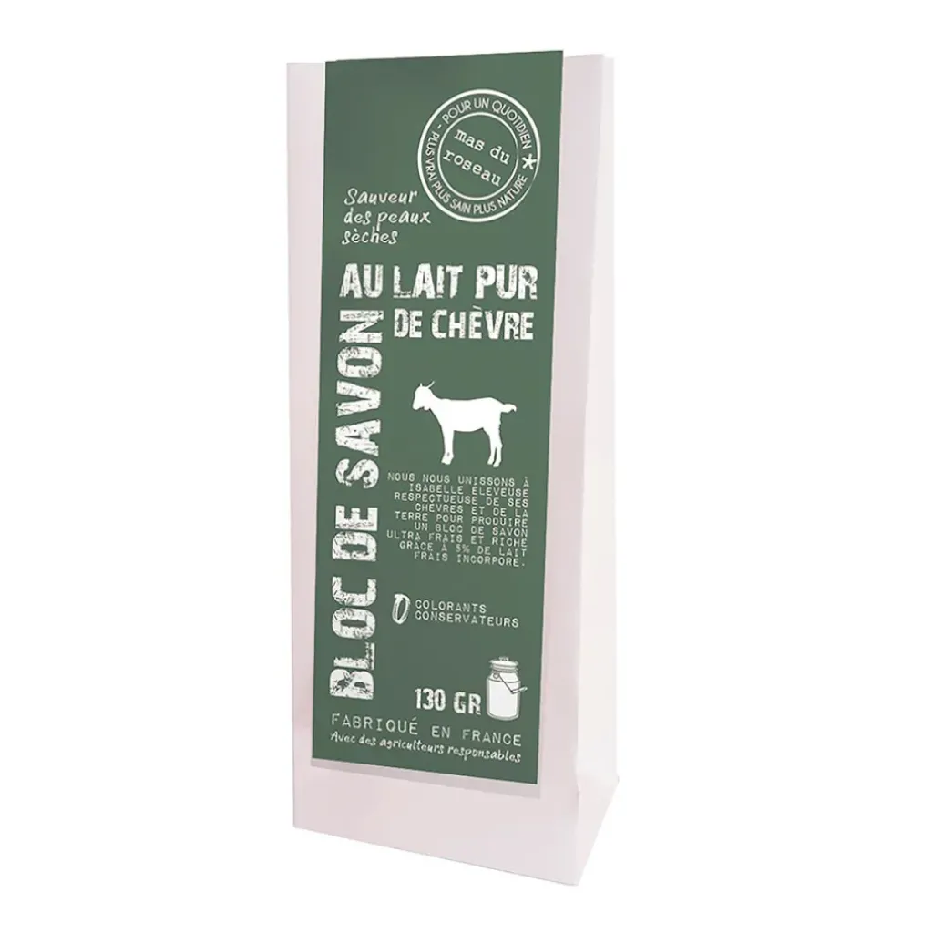 Fabrique de Styles Bloc de savon au lait pur de chevre 130gr* Savon Solide