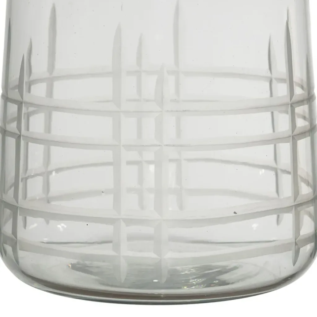 Fabrique de Styles Bocal avec couvercle gravé carreau ciment h17cm en manguier* Pots Et Bocaux