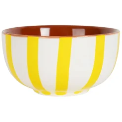 Fabrique de Styles Bol en grès rayé jaune et blanc 35cl - Alaria* Bols Et Coupelles