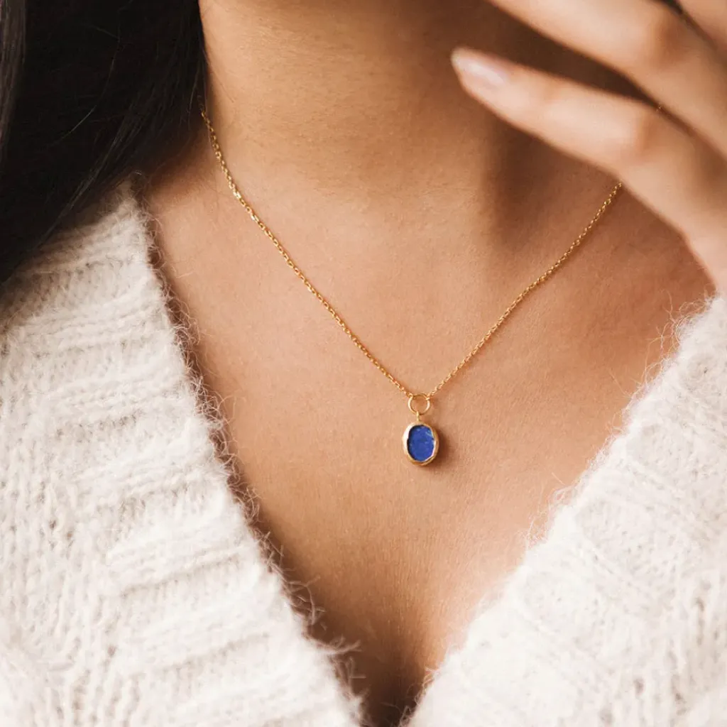 Fabrique de Styles Bougie Bijou Collier Or pierre Lazurite lavande boisé 50h* Bougies Parfumées