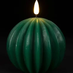 Fabrique de Styles Bougie led boule vert sapin h12cm* Déco Lumineuse