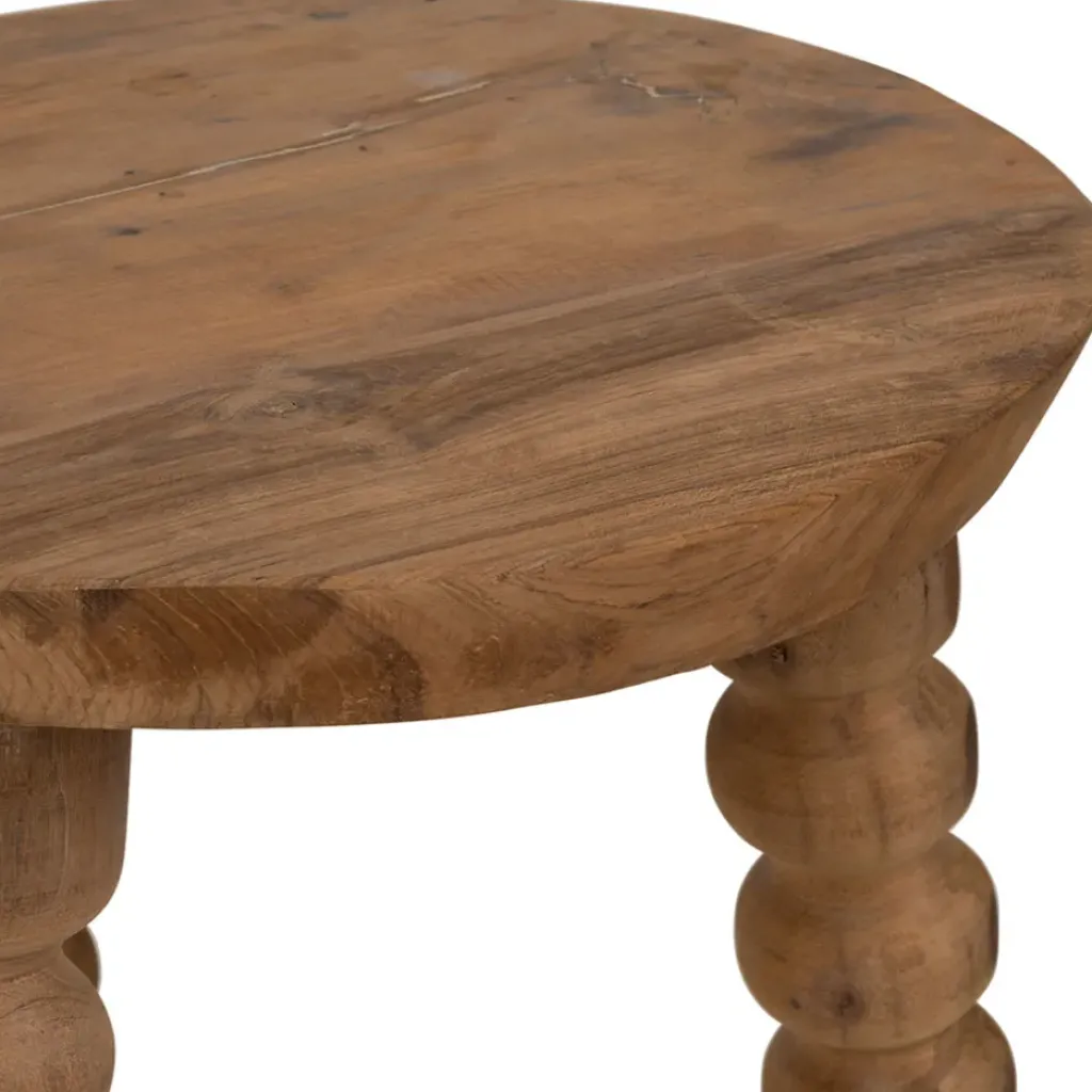 Fabrique de Styles Bout de canapé rond en bois recyclé d34cm - Campagne* Bouts De Canapé Et Tables D'appoint