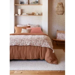 Fabrique de Styles Bout de lit en gaze de coton imprimée pampa 90x200cm - Capucine* Couvre-lits