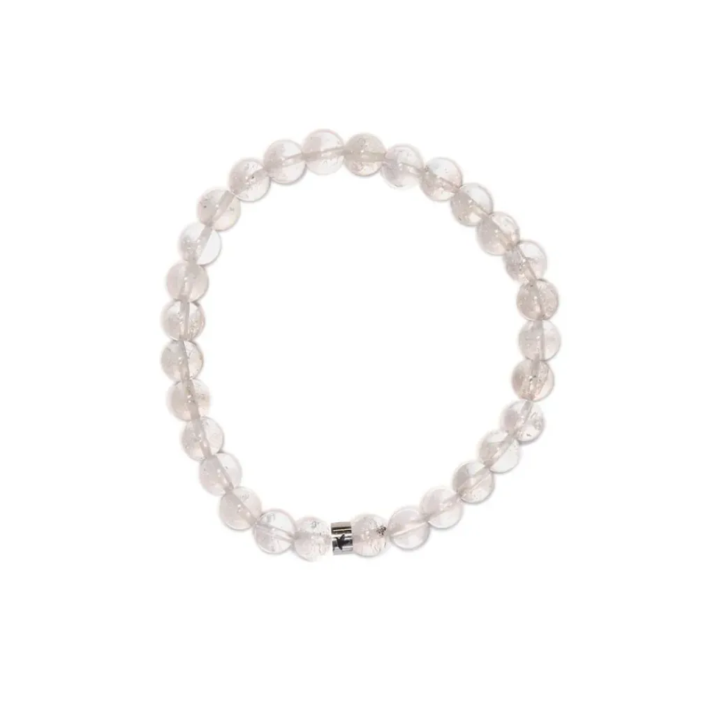 Fabrique de Styles Bracelet cristal de roche perles rondes 6mm* Bijoux Fantaisie