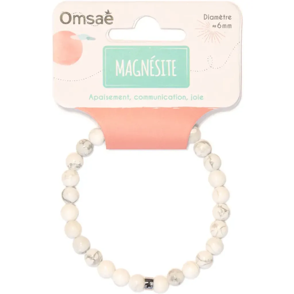 Fabrique de Styles Bracelet magnésite perles rondes 6mm* Bijoux Fantaisie