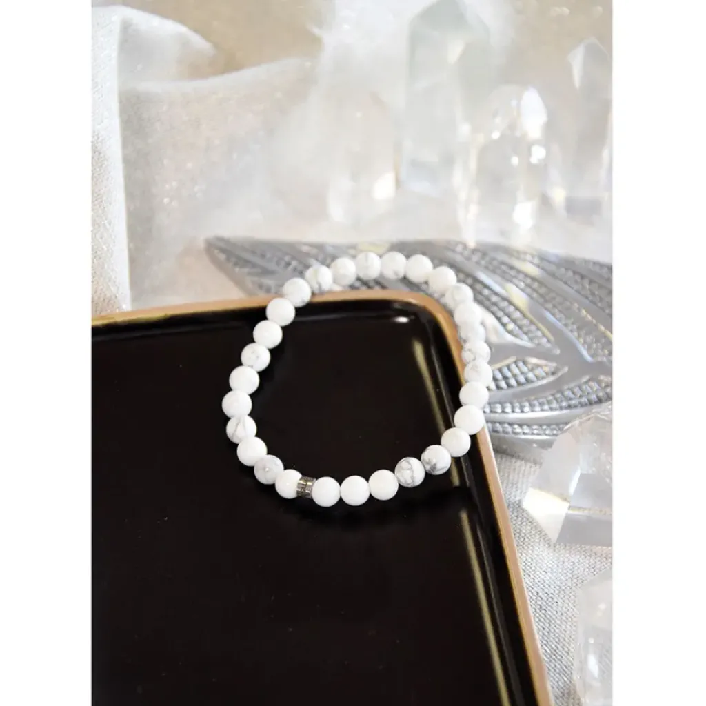 Fabrique de Styles Bracelet magnésite perles rondes 6mm* Bijoux Fantaisie