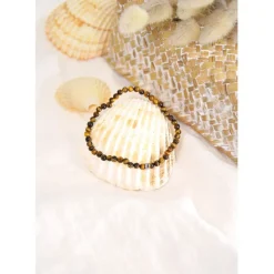 Fabrique de Styles Bracelet oeil de tigre perles rondes 4mm* Bijoux Fantaisie