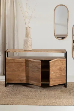 Fabrique de Styles Buffet 3 portes en acacia et pieds en fer noir - Brooklyn* Buffets Et Vitrines