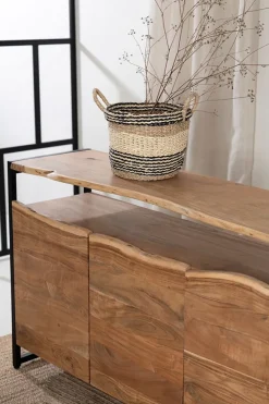 Fabrique de Styles Buffet 3 portes en acacia et pieds en fer noir - Brooklyn* Buffets Et Vitrines