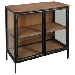 Fabrique de Styles Buffet bas 2 portes en manguier naturel et fer h90cm - Tucson* Buffets Et Vitrines