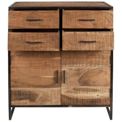 Fabrique de Styles Buffet bas en acacia et fer 2 portes H105cm -Factory* Buffets Et Vitrines