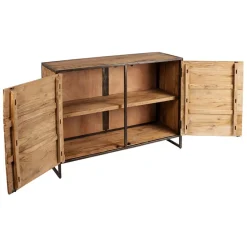 Fabrique de Styles Buffet bas en acacia et fer 2 portes H90cm - Factory* Buffets Et Vitrines
