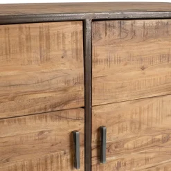 Fabrique de Styles Buffet bas en acacia et fer 2 portes H90cm - Factory* Buffets Et Vitrines