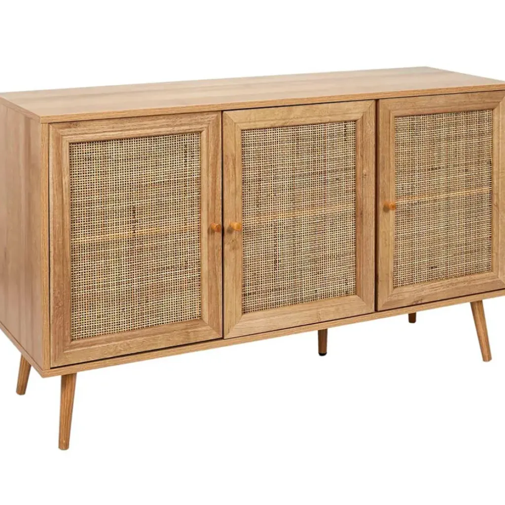 Fabrique de Styles Buffet en bois et cannage 3 portes L115cm - Baia* Buffets Et Vitrines
