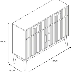 Fabrique de Styles Buffet en bois naturel h80cm - Kara* Buffets Et Vitrines