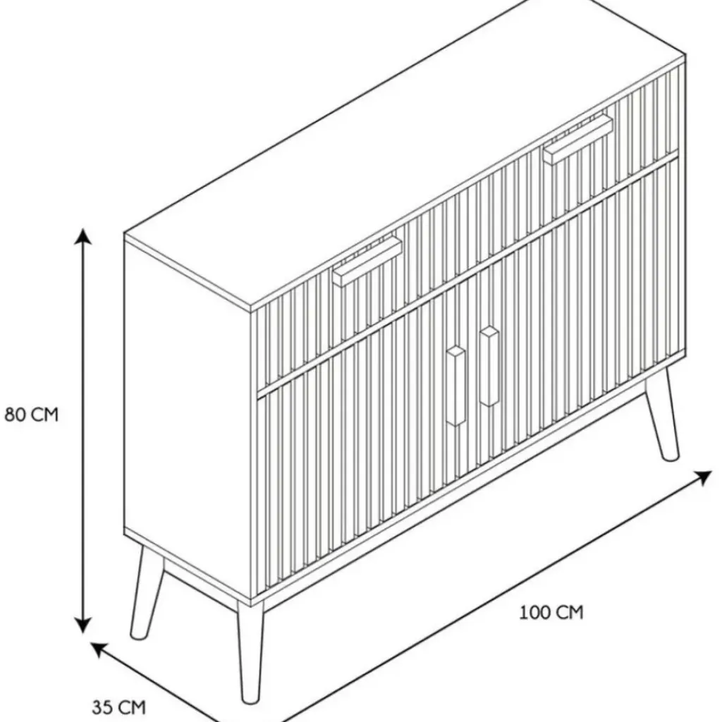 Fabrique de Styles Buffet en bois naturel h80cm - Kara* Buffets Et Vitrines