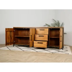 Fabrique de Styles Buffet enfilade en teck massif 3 portes L195cm - Alix* Buffets Et Vitrines