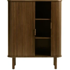 Fabrique de Styles Buffet placage chêne foncé 3 étagères H113cm - Cavo* Buffets Et Vitrines