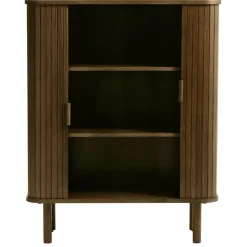 Fabrique de Styles Buffet placage chêne foncé 3 étagères H113cm - Cavo* Buffets Et Vitrines
