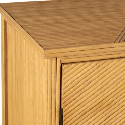 Fabrique de Styles Cabinet 2 portes en bambou et sapin 80x40xh99.5cm - Saori* Buffets Et Vitrines