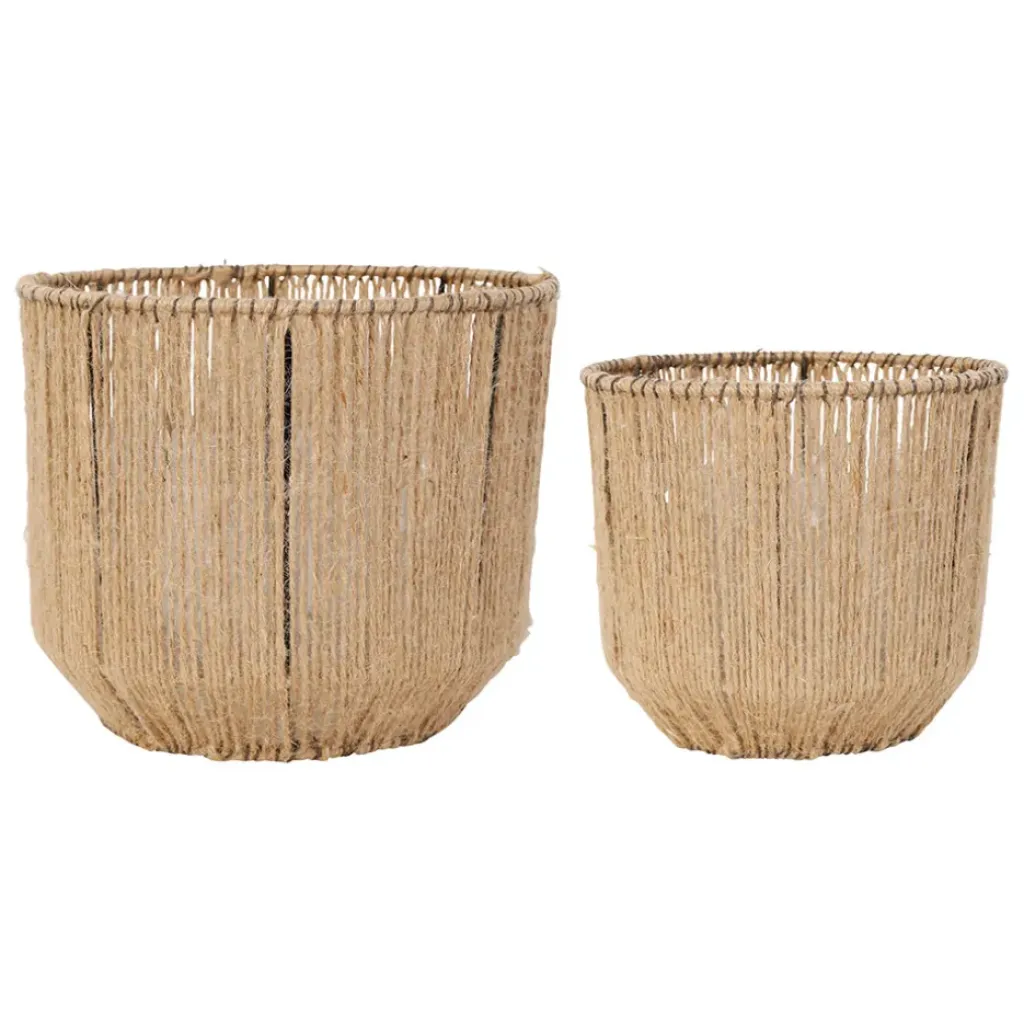 Fabrique de Styles Cache pot (lot de 2) corde en jute* Cache-pots Et Supports