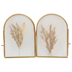 Fabrique de Styles Cadre photo 2 vues en verre et laiton 10x10cm - Retro* Cadres Photos