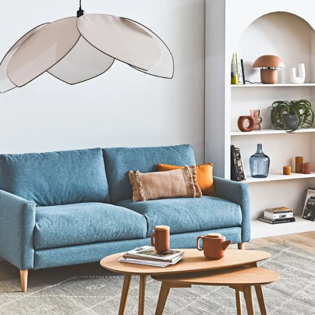 Fabrique de Styles Canapé convertible 2 places Gustave - Tissu Texturé - Crown Moutarde* Canapés Convertibles