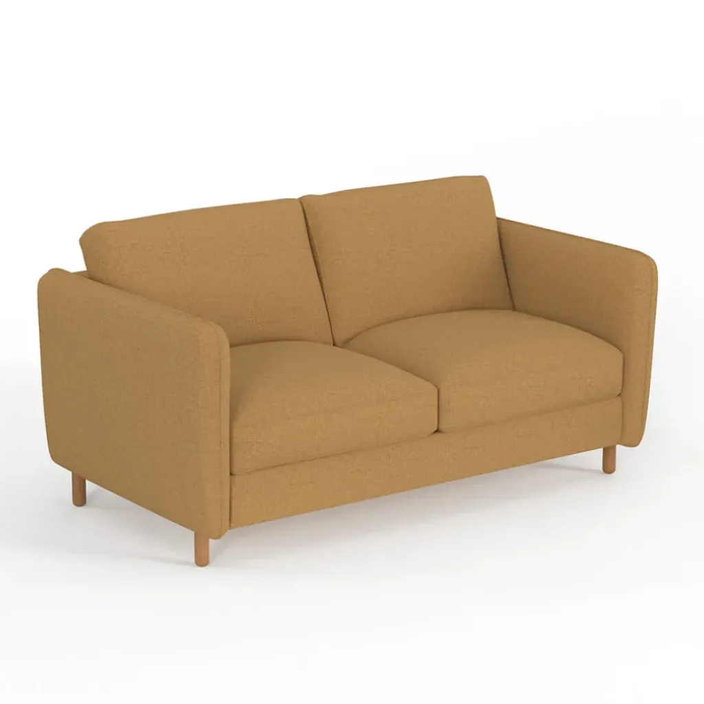 Fabrique de Styles Canapé convertible 2 places Gustave - Tissu Texturé - Crown Moutarde* Canapés Convertibles