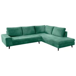 Fabrique de Styles Canapé d'angle droit 5 places André - effet velours - Seven emerald* Canapés D'angle