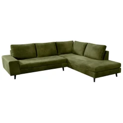 Fabrique de Styles Canapé d'angle droit 5 places André - effet velours - Seven emerald* Canapés D'angle