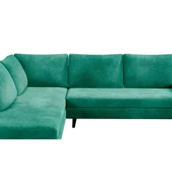 Fabrique de Styles Canapé d'angle droit 5 places André - effet velours - Seven emerald* Canapés D'angle