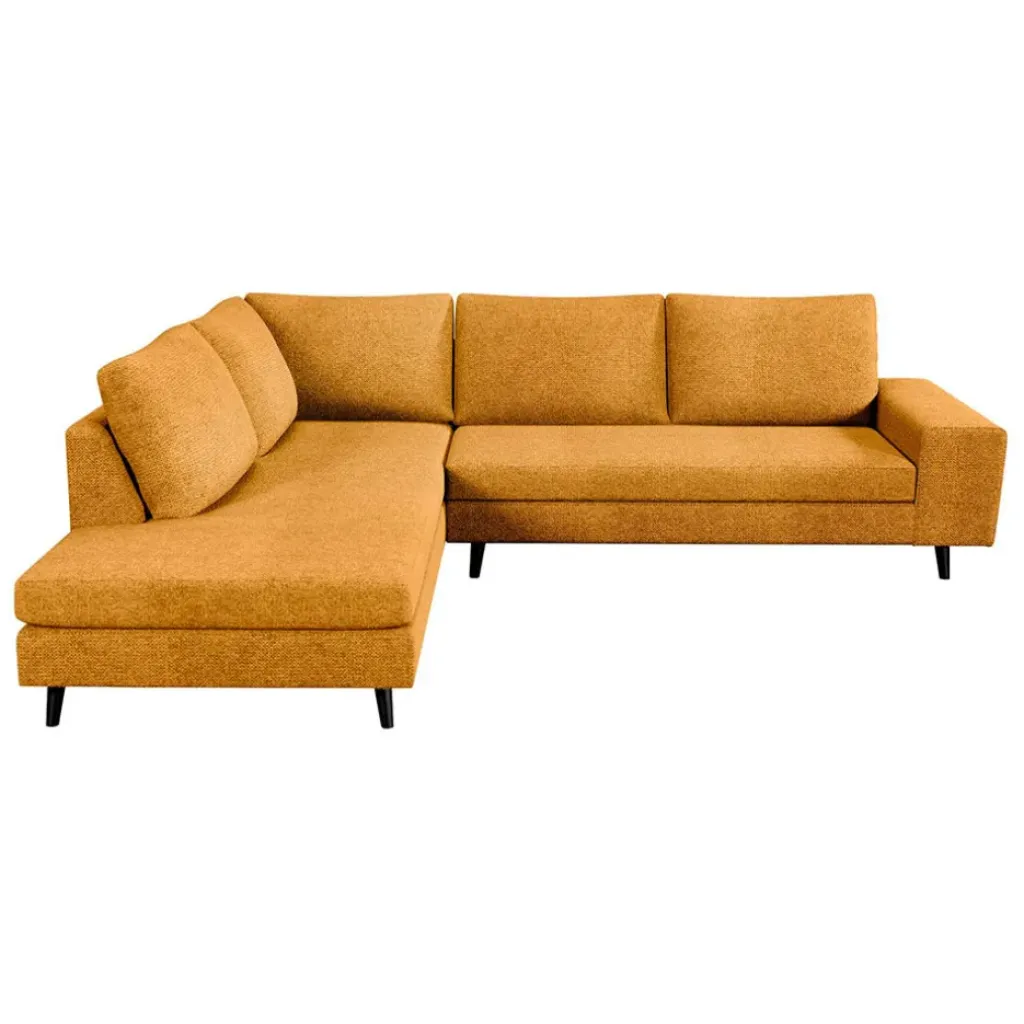 Fabrique de Styles Canapé d'angle gauche 5 places André - tissu texturé - Crown moutarde* Canapés D'angle