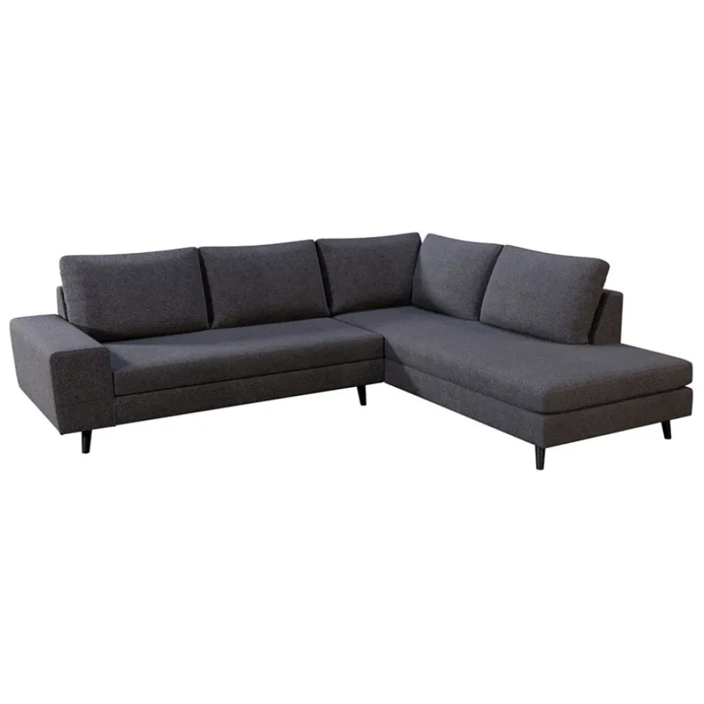 Fabrique de Styles Canapé d'angle gauche 5 places André - tissu texturé - Crown moutarde* Canapés D'angle