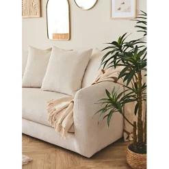 Fabrique de Styles Canapé fixe 3 places Basile - Effet Velours Côtelé - Fjord Écru* Canapés Fixes