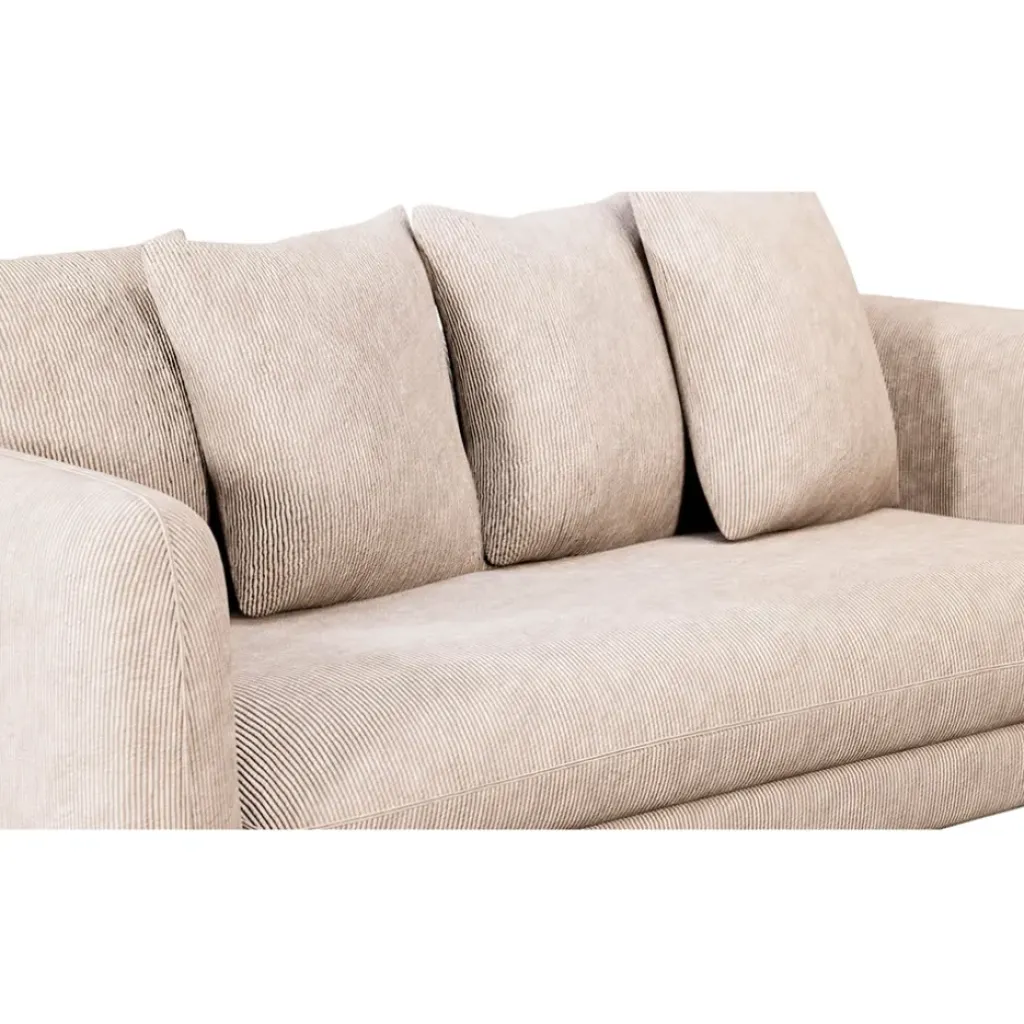Fabrique de Styles Canapé fixe 3 places Basile - Effet Velours Côtelé - Fjord Écru* Canapés Fixes