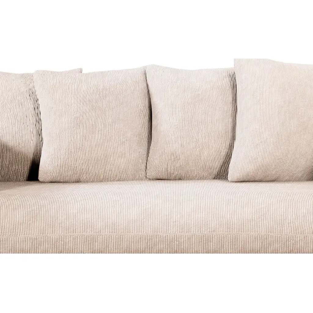 Fabrique de Styles Canapé fixe 3 places Basile - Effet Velours Côtelé - Fjord Écru* Canapés Fixes