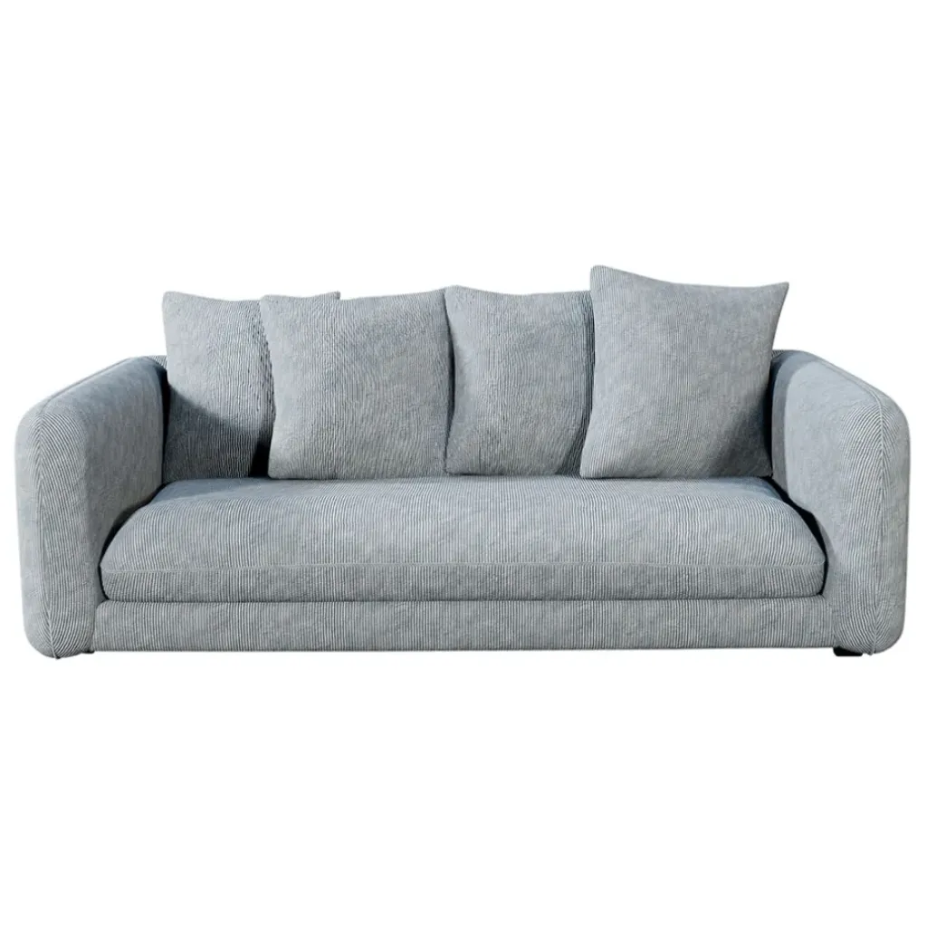 Fabrique de Styles Canapé fixe 3 places Basile - Effet Velours Côtelé - Fjord Écru* Canapés Fixes