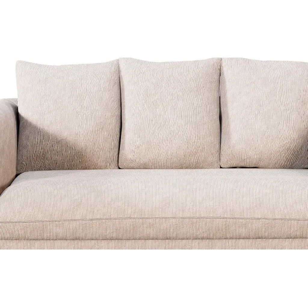 Fabrique de Styles Canapé fixe 3 places Basile - Effet Velours Côtelé - Fjord Écru* Canapés Fixes