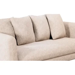 Fabrique de Styles Canapé fixe 3 places Basile - Effet Velours Côtelé - Fjord Écru* Canapés Fixes